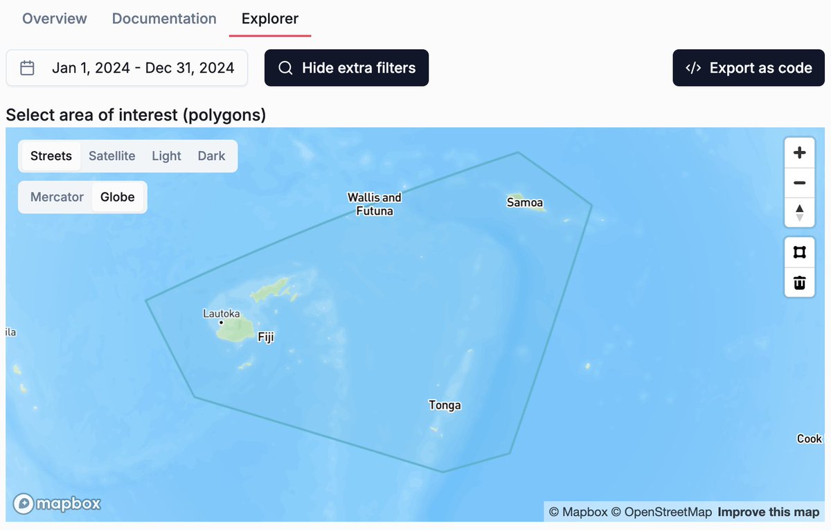 Friday closing #LPS25 challenge:
In your metadata catalog, how many Sentinel 2A MSI L1C granules do you find in this AOI for 2024 between Tonga 🇹🇴 Samoa 🇼🇸  and Fiji 🇫🇯?
Bonus points if you know what issue I'm referring to