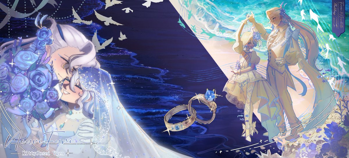 Furina &amp; Neuvillette💧🪼 
 #Genshinlmpact #原神 #VgenChallenge #Furina #Neuvillette