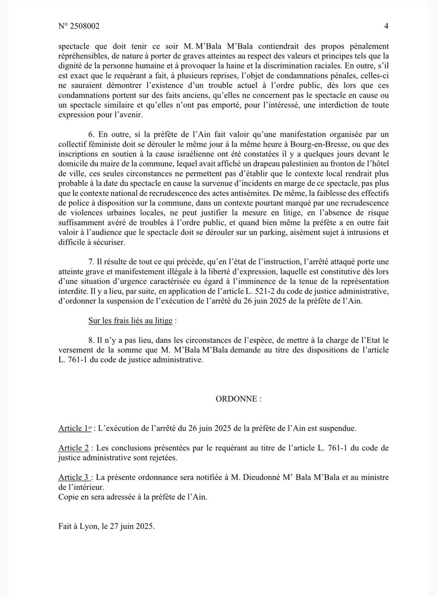 MbalaDieudo's tweet image. Victoire devant le tribunal administratif !Lorsque qu’ils émettent leurs interdictions les médias s’en gargarisent mais lorsque je gagne bouche cousue. Et toutes ses procédures au frais du peuple français!Faites tourner l’info.Merci,je tiens grâce à vous dieudosphere.com