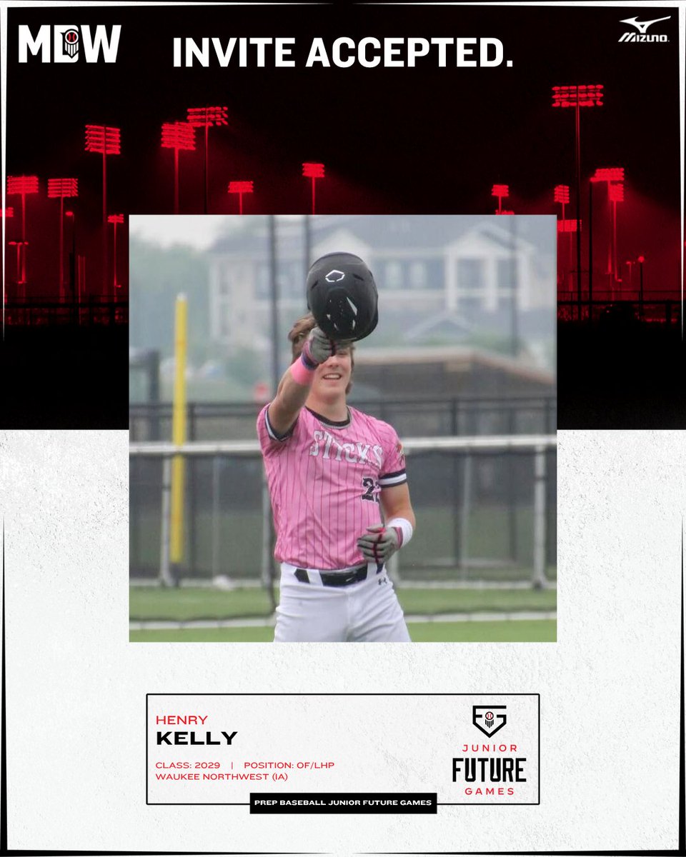 𝐖𝐄𝐋𝐂𝐎𝐌𝐄 𝐓𝐎 𝐓𝐇𝐄 𝐒𝐐𝐔𝐀𝐃 👊

Waukee Northwest's 𝗛𝗲𝗻𝗿𝘆 𝗞𝗲𝗹𝗹𝘆 will be at <a href="/LakePointSports/">LakePoint Sports</a> representing #TeamMidwest🌽 at the #PBJFG25.

Who's Next?!

<a href="/henry22kelly/">Henry Kelly</a> | <a href="/PrepBaseballNE/">Prep Baseball Nebraska</a> | @PrepBaseball

👤 loom.ly/nKPlouA