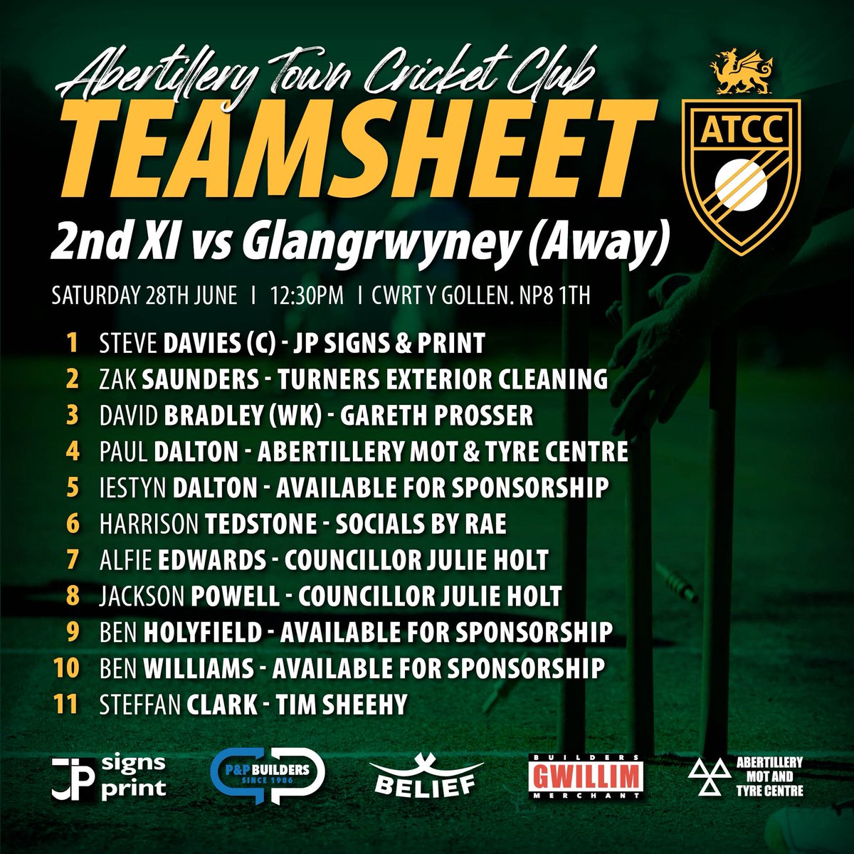 Abertillery Town Cricket Club (@abertillerytcc) on Twitter photo Halfway through the season already. A big day of cricket to look forward to tomorrow! Good luck to both of our senior teams against <a href="/NewbridgeCC/">Newbridge Cricket</a> and <a href="/Glangrwyney_cc/">Glangrwyney CC π</a> #ATCC #ACG #SEWCL #ThePark Halfway through the season already. A big day of cricket to look forward to tomorrow! Good luck to both of our senior teams against <a href="/NewbridgeCC/">Newbridge Cricket</a> and <a href="/Glangrwyney_cc/">Glangrwyney CC π</a> #ATCC #ACG #SEWCL #ThePark