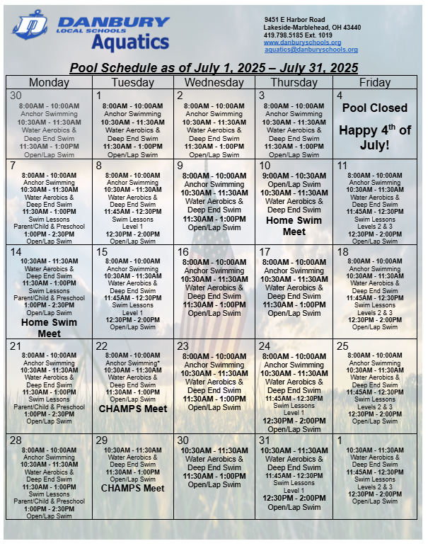 drprstarr's tweet photo. July Danbury Pool Schedule https://t.co/SYGXFURpXN