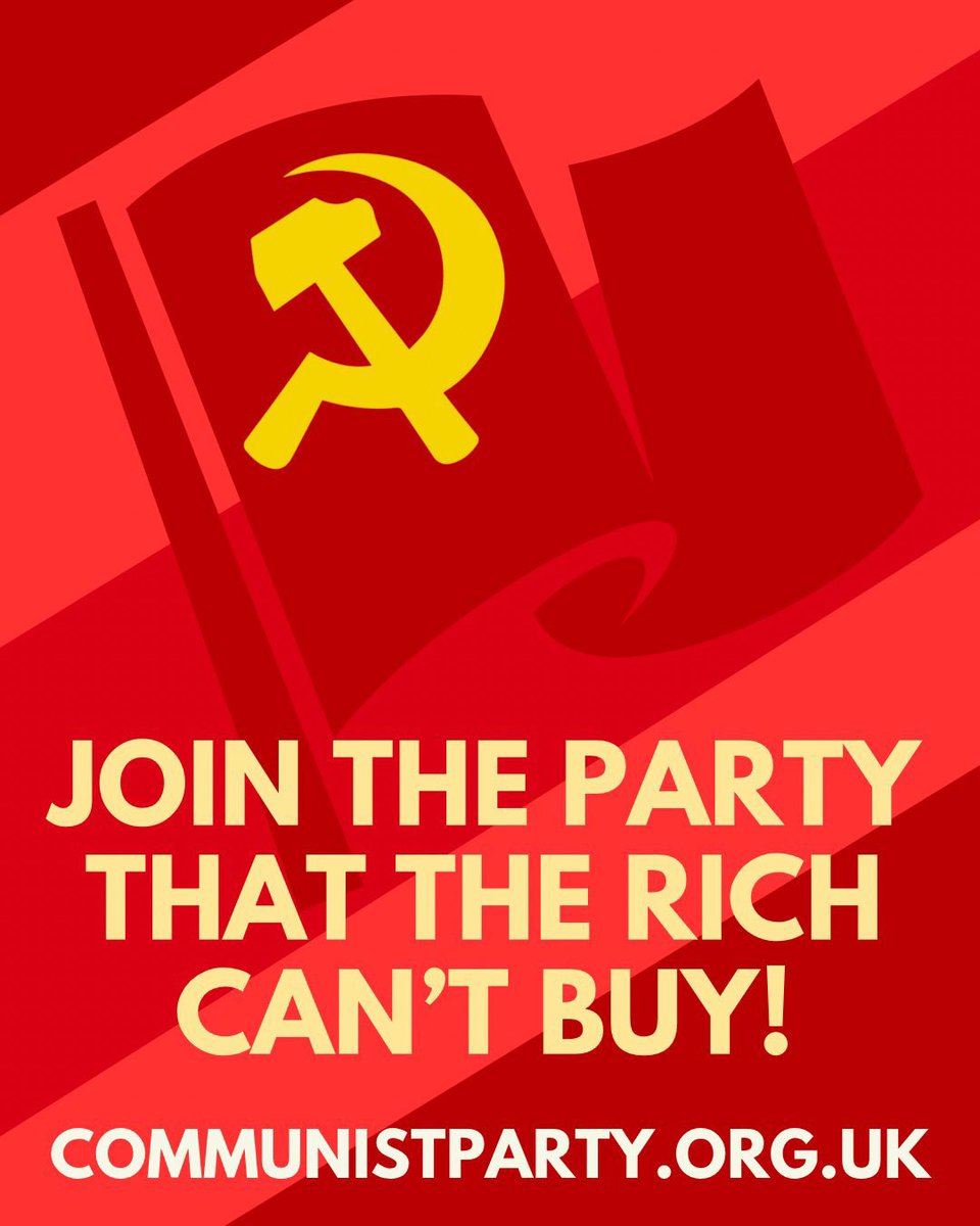 Do you want to end the domination of our lives, our society and our planet by billionaires and their servile politicians?

Then join the Communist Party and join the fight for peace, democracy and socialism in our lifetimes.

Another world is possible.

🔗 communistparty.org.uk