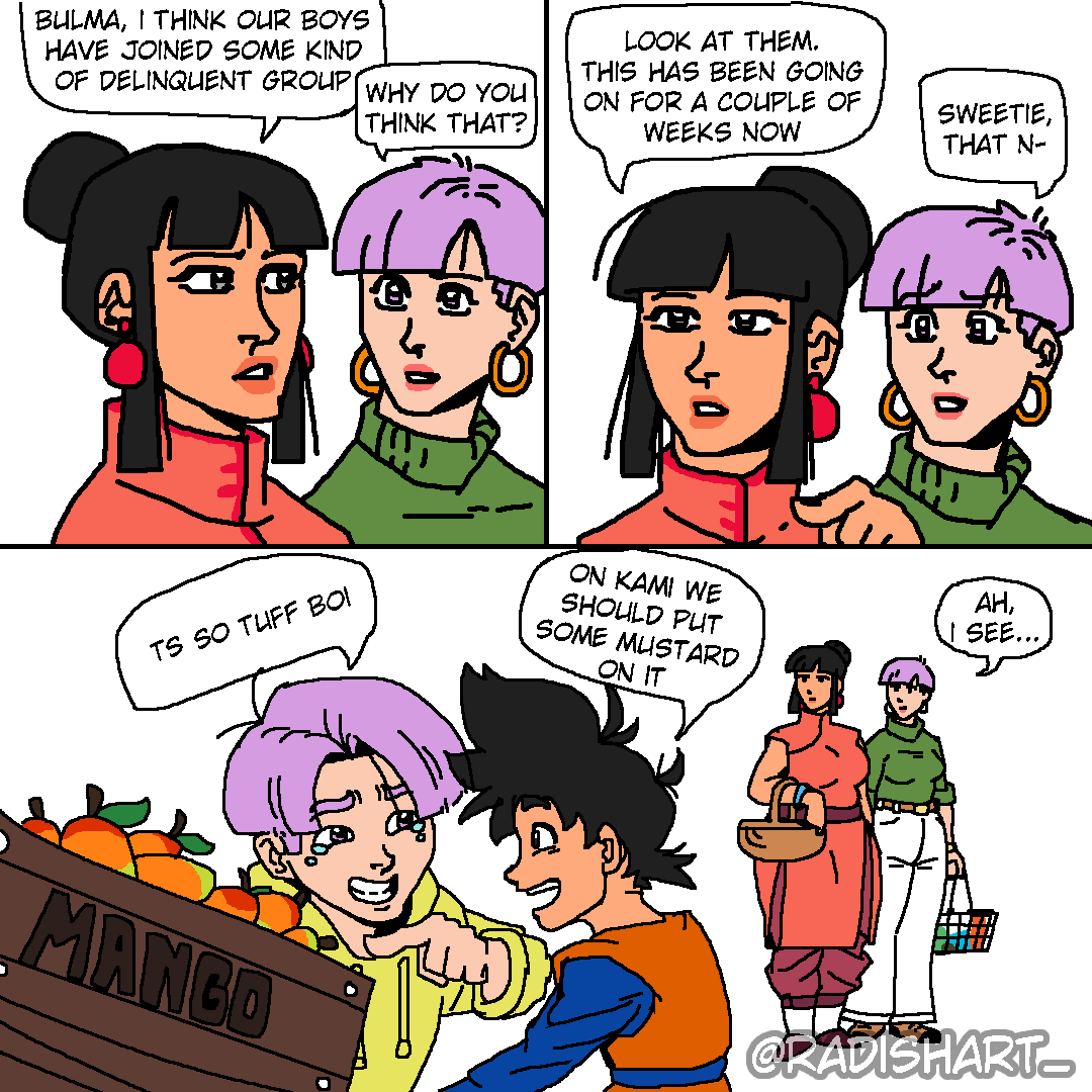 Chichi and Bulma have some concerns about their kids