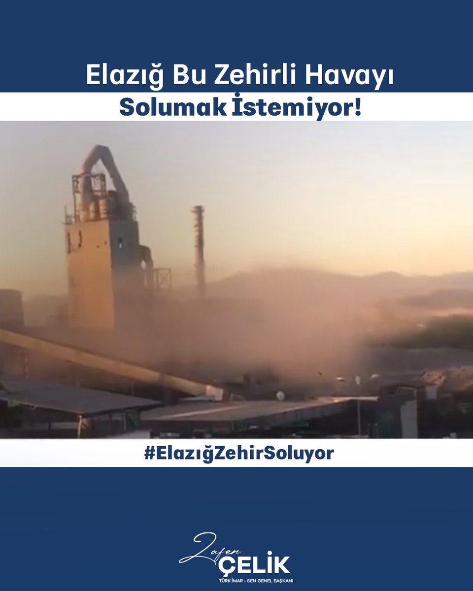 Zafercelik23's tweet photo. Şehirin ortasında ki fabrika  şehrin kalbindeki bıçak gibi 
#ElazığZehirSoluyor https://t.co/RYQ5Q9ANhN