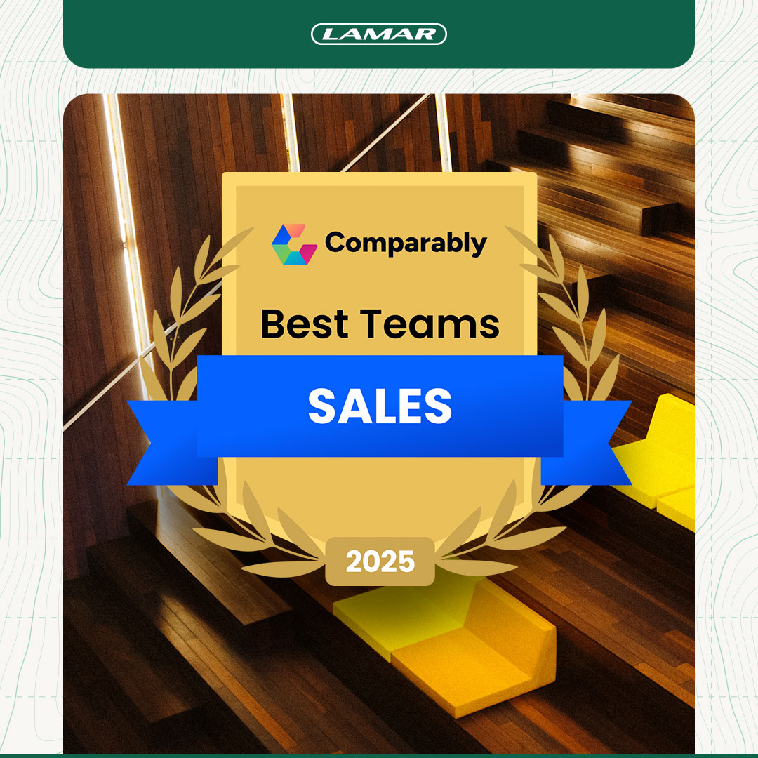 Lamar Advertising (@lamarooh) on Twitter photo We’re excited to share that Lamar has topped <a href="/Comparably/">Comparably</a>'s annual Best Sales Teams list for 2025! The ranking is based on a range of factors including leadership, compensation, and career growth opportunities.
#LamarAdvertising #ComparablyAwards We’re excited to share that Lamar has topped <a href="/Comparably/">Comparably</a>'s annual Best Sales Teams list for 2025! The ranking is based on a range of factors including leadership, compensation, and career growth opportunities.
#LamarAdvertising #ComparablyAwards