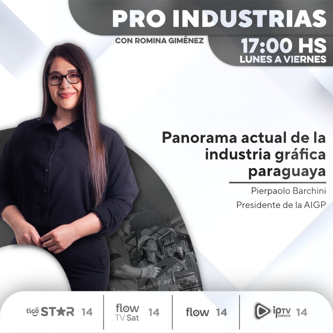 Canal PRO (@canalpropy) on Twitter photo 💻Panorama actual de la industria gráfica paraguaya
⚙️En #PROIndustria, <a href="/romigimenez/">Romina Giménez</a> te da más información a partir de las 17:00 hs.
Seguinos ⬇️
📺 Canal 14 de Tigo Star
📲 App Megacadena 💻Panorama actual de la industria gráfica paraguaya
⚙️En #PROIndustria, <a href="/romigimenez/">Romina Giménez</a> te da más información a partir de las 17:00 hs.
Seguinos ⬇️
📺 Canal 14 de Tigo Star
📲 App Megacadena