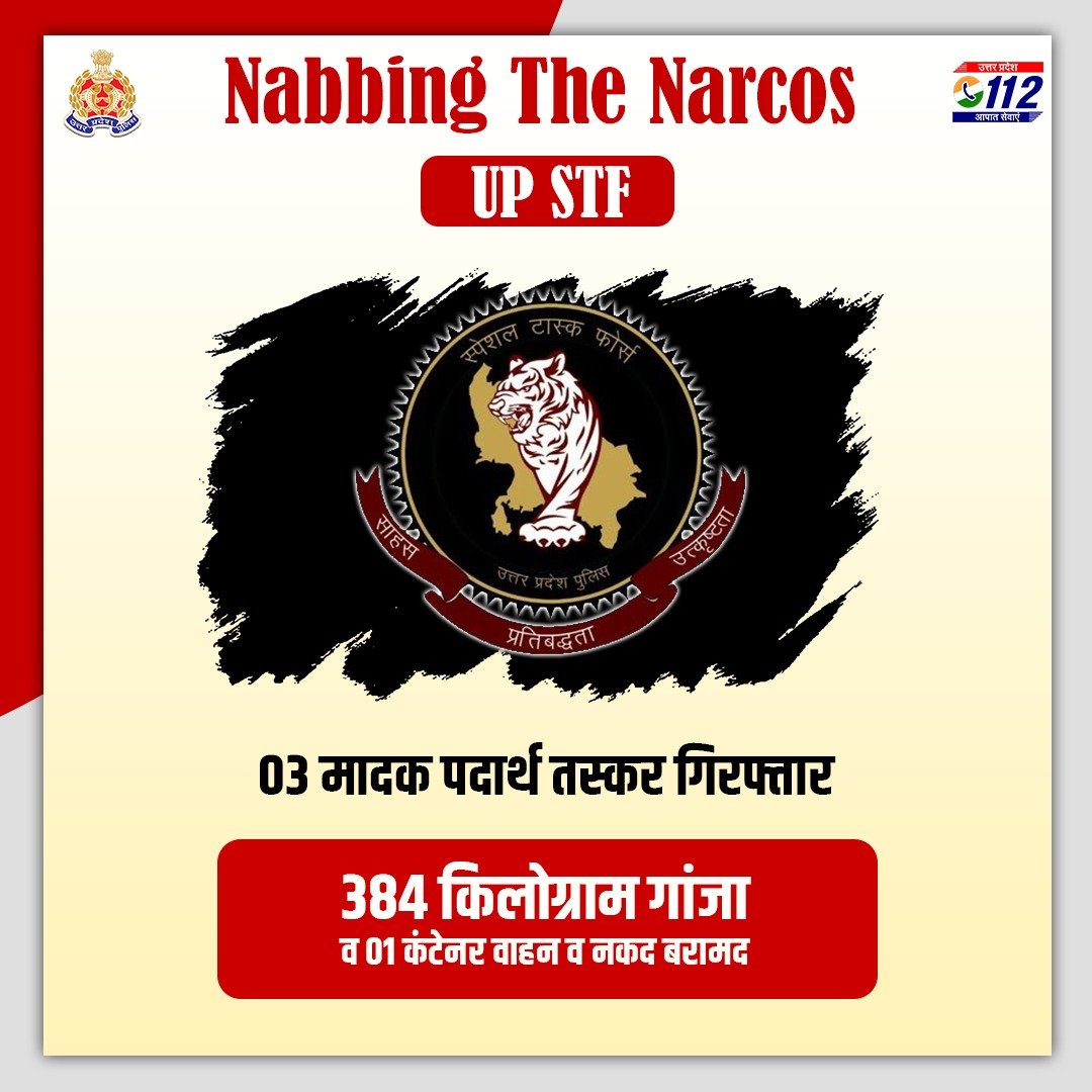 Uppolice's tweet photo. Zero Tolerance Against Narcotics Smuggling -

अंतर्राज्यीय स्तर पर मादक पदार्थ की तस्करी करने वाले गिरोह के 03 सक्रिय सदस्यों को @uppstf द्वारा जनपद सुलतानपुर से गिरफ्तार करते हुए उनके कब्जे से 384 किलोग्राम गांजा व तस्करी में प्रयुक्त 01 कंटेनर वाहन बरामद किया गया है I

#UPPNabsNarcos
#WellDoneSTF