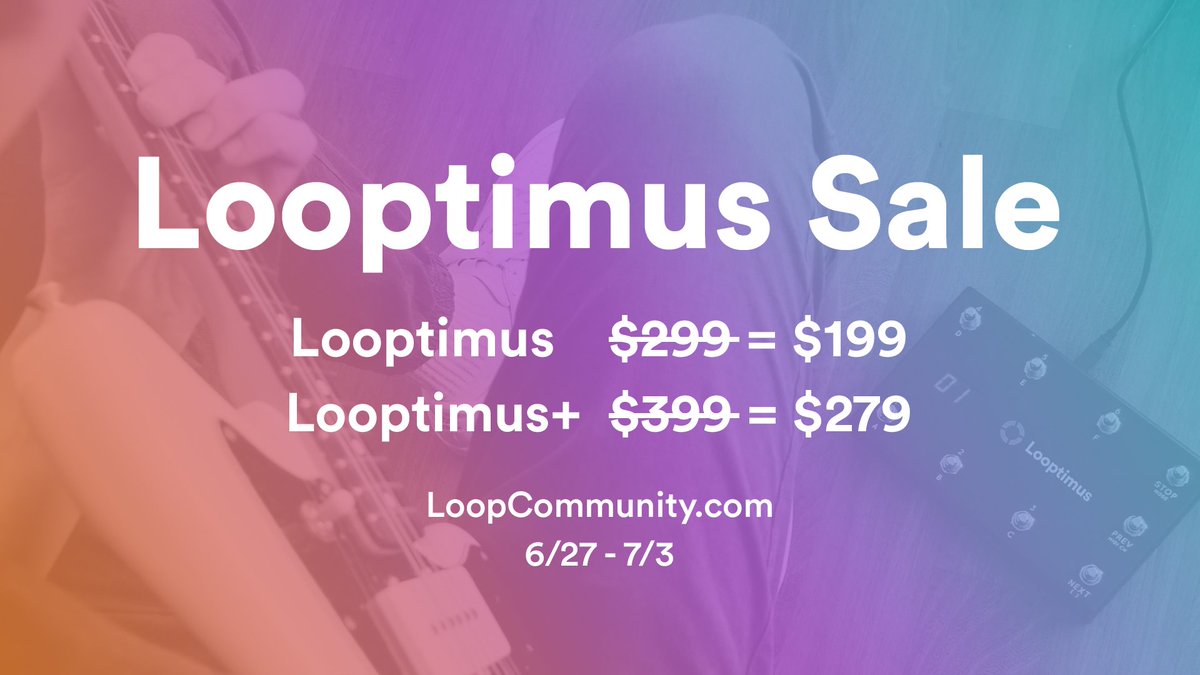 Stop letting your tracks control you! Take full control of your tracks hands-free with Looptimus or the wireless Looptimus+. This is one of our biggest Looptimus sales EVER, so don't miss it! 

loopcommunity.com/shop/hardware
