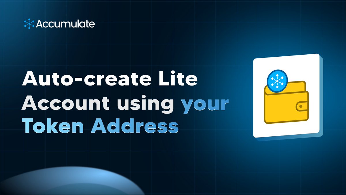 accumulatehq's tweet image. New to Accumulate? Here&apos;s a cool thing:

You can auto-create a Lite Account just by using your token address.

No setup, no apps, no wallet installs. Just send tokens—and boom, you&apos;re on-chain. 🚀
#Accumulate #Web3Simplified