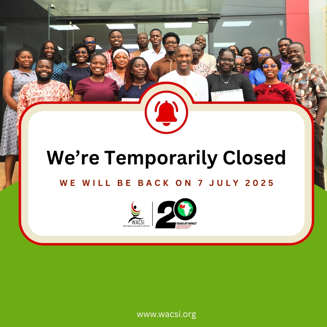 We’re taking a break to reflect on our progress and take stock of our gains to ensure that we are serving our constituent better.

We’ll be back on 7 July 2025, re-energised and ready to keep making impact!

For urgent matters or requests, please  write to us via: info@wacsi.org