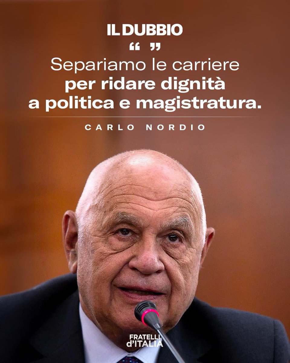 Con la separazione delle carriere restituiamo dignità alla politica e alla magistratura.

Abbiamo scelto di non fermarci, lo chiedono gli italiani: questa riforma si farà.