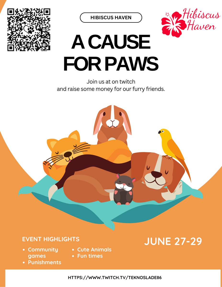 today we are raising some money for the animals twitch.tv/teknoslade86