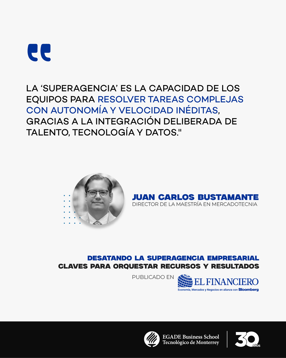 EGADE Business School (@egade) on Twitter photo Juan Carlos Bustamante, director de la Maestría en #Mercadotecnia de #EGADE, comparte las claves para desatar la “superagencia” empresarial: una nueva capacidad donde talento humano e #IA colaboran.
#ExpertoEGADE Lee el artículo en <a href="/ElFinanciero_Mx/">El Financiero</a> 👉 spr.ly/60154glgh Juan Carlos Bustamante, director de la Maestría en #Mercadotecnia de #EGADE, comparte las claves para desatar la “superagencia” empresarial: una nueva capacidad donde talento humano e #IA colaboran.
#ExpertoEGADE Lee el artículo en <a href="/ElFinanciero_Mx/">El Financiero</a> 👉 spr.ly/60154glgh