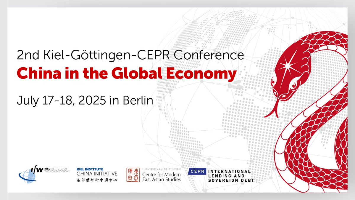 Kiel Institute (IfW Kiel) (@kielinstitute) on Twitter photo 📢 In three weeks: 2nd Kiel-Göttingen-CEPR Conference on "China in the Global Economy"
Keynotes: Ruixue Jia (<a href="/UCSanDiego/">UC San Diego</a>) & <a href="/david_yang/">David Yang</a> (<a href="/HarvardEcon/">Harvard Department of Economics</a>). Top voices on trade, tech, industrial policy & more #China #Geoeconomics #GlobalEconomy 🔗 ifw-kiel.de/institute/even… 📢 In three weeks: 2nd Kiel-Göttingen-CEPR Conference on "China in the Global Economy"
Keynotes: Ruixue Jia (<a href="/UCSanDiego/">UC San Diego</a>) & <a href="/david_yang/">David Yang</a> (<a href="/HarvardEcon/">Harvard Department of Economics</a>). Top voices on trade, tech, industrial policy & more #China #Geoeconomics #GlobalEconomy 🔗 ifw-kiel.de/institute/even…