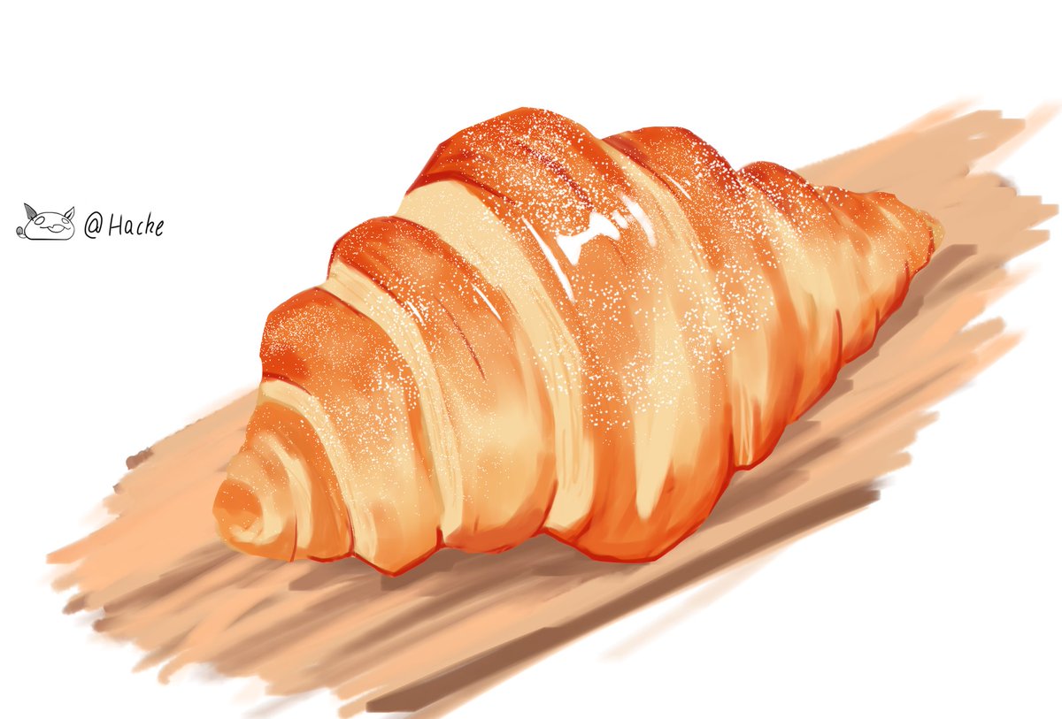 Esto lo hice para practicar utilizando esas imágenes de como dibujar cosas
croissant
