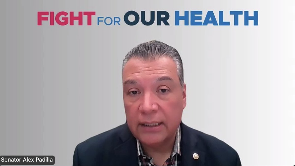 healthaccess's tweet photo. This morning @SenAlexPadilla joined members of the #FightForOurHealth coalition—including our ED, Amanda McAllister-Wallner—to decry the devastating impacts that passing the federal budget proposal, aka the “big ugly bill”, will have on the health of Californians. https://t.co/L2PrCYWPyv
