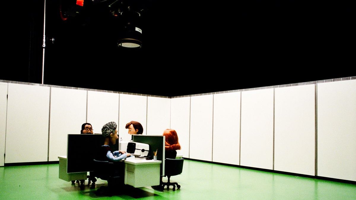 these bts photos of the ‘lumon is listening’ video from 2x01 are so cute