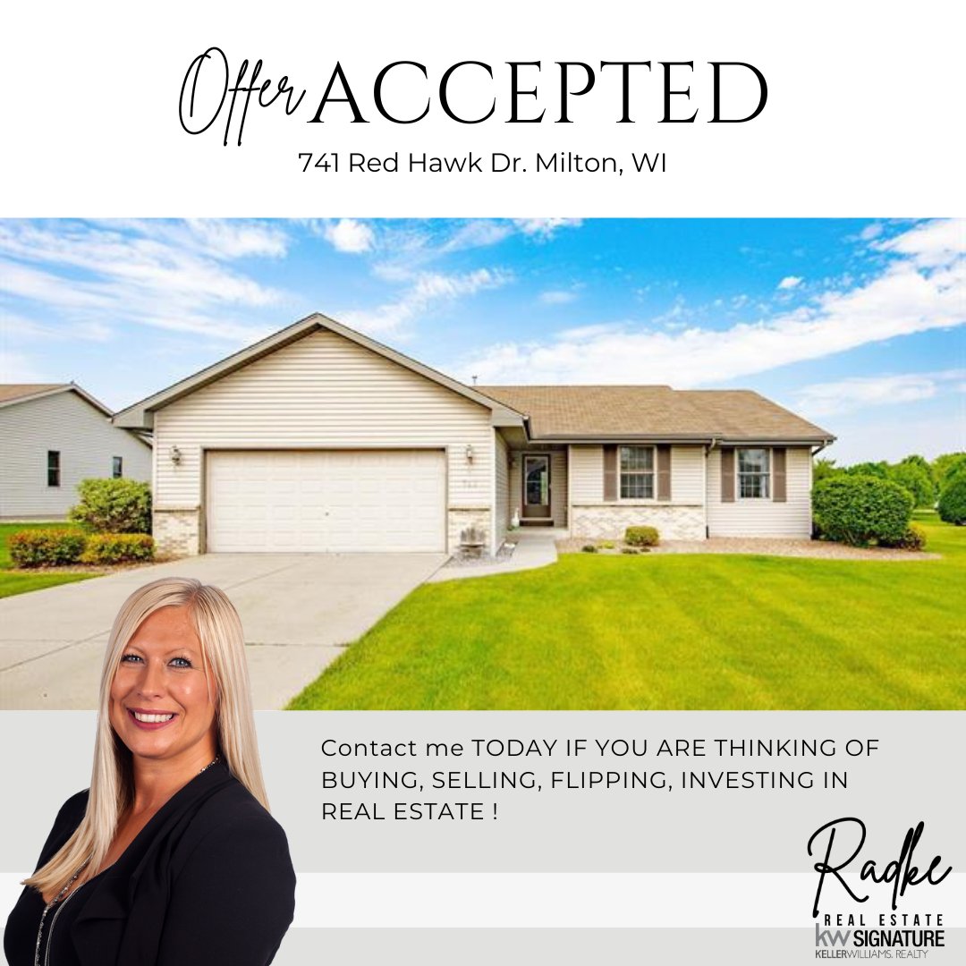 RadkeReal's tweet image. Congratulations to our sellers on Red Hawk Dr. who have an accepted offer!! 😍😍😍

Thank you for choosing the Radke Real Estate Team powered by Keller Williams! ♥️🏠

Call, text, or DM us!
608-295-1172