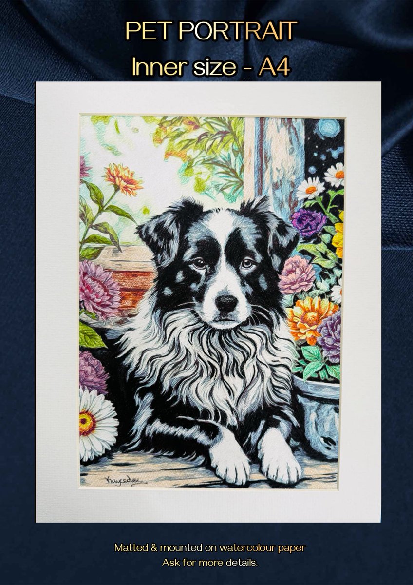 Kaycedee's tweet photo. New pet portrait 😃 #art #colouredpencils #alcoholink 
#Xpets #pets #dogs https://t.co/dtpKilDvDd