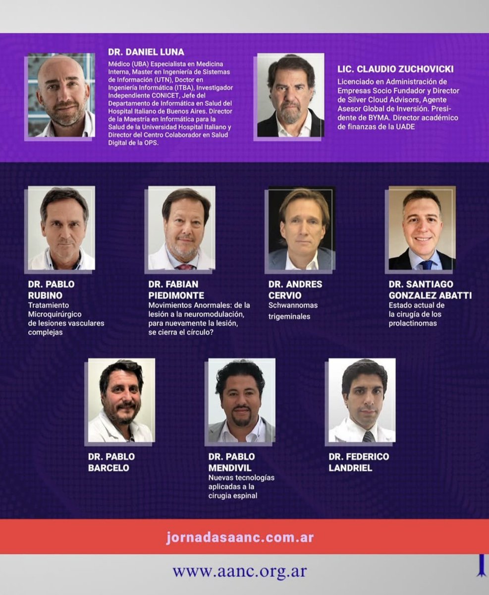 Me dijeron que viene como speaker invitado <a href="/ClaudioZucho/">Claudio Zuchovicki</a> al Congreso de la AANC, y me vuelvo loco.

#Neurocirugia