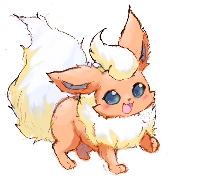 描けば出るらしいのでブイズのなかでも特に経験のないブースター描いたよ