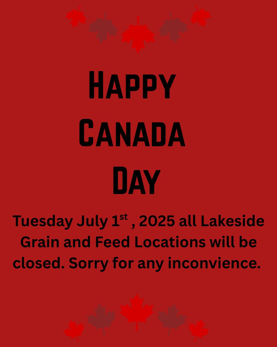 🇨🇦 🍁 Happy Canada Day! All our locations will be closed for Canada Day on Tuesday, July 1, 2025, but will resume regular hours on Wednesday, July 2, 2025. Sorry for any inconvenience this may cause.