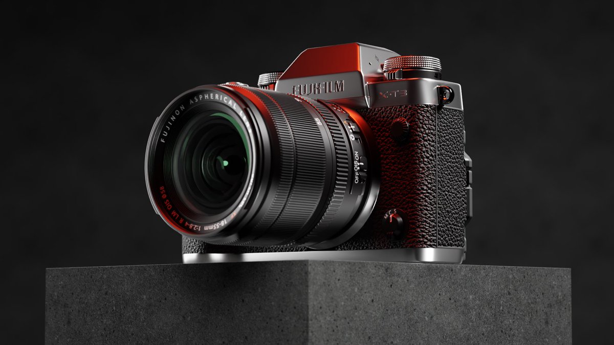 GalbaVFX's tweet photo. Work in progress render of the Fuji X-T3 📷
Still refining the details, but loving how it’s coming together.
Thoughts so far?

#WIP #3DRender #FujiXT3 #Fujifilm #DesignProcess #RenderWork #FujifilmXSeries #b3d https://t.co/xH9hYrQJs7