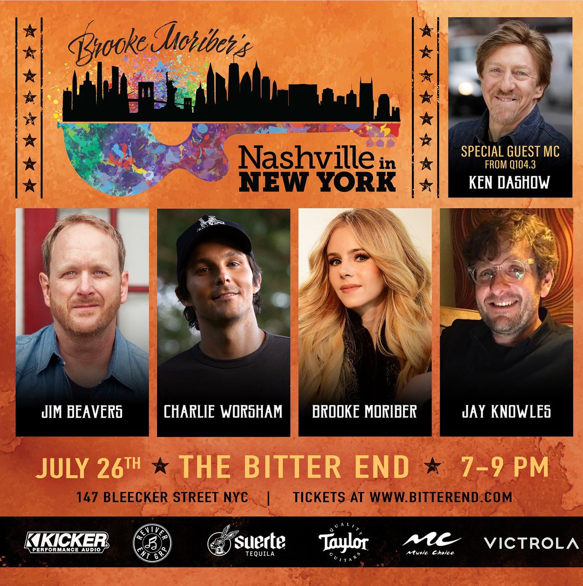 NYC! come help me check off a bucket list venue 7/26 <a href="/BitterEndNYC/">Bitter End</a> with some good friends <a href="/thejayknowles/">Jay Knowles</a> #jimbeavers <a href="/brookemoriber/">Brooke Moriber</a> <a href="/Q1043/">Q104.3</a> #nashvilleinnewyork