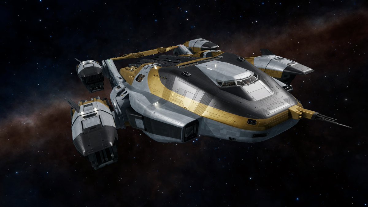 EliteDangerous's tweet photo. In case you missed it!

On the June edition of Frontier Unlocked we took a closer look at the Panther Clipper MK II which launches into ARX Early Access on 22nd July.

See more here, including some example builds: https://t.co/yZ6qRPEmAF https://t.co/bmJmblmliv