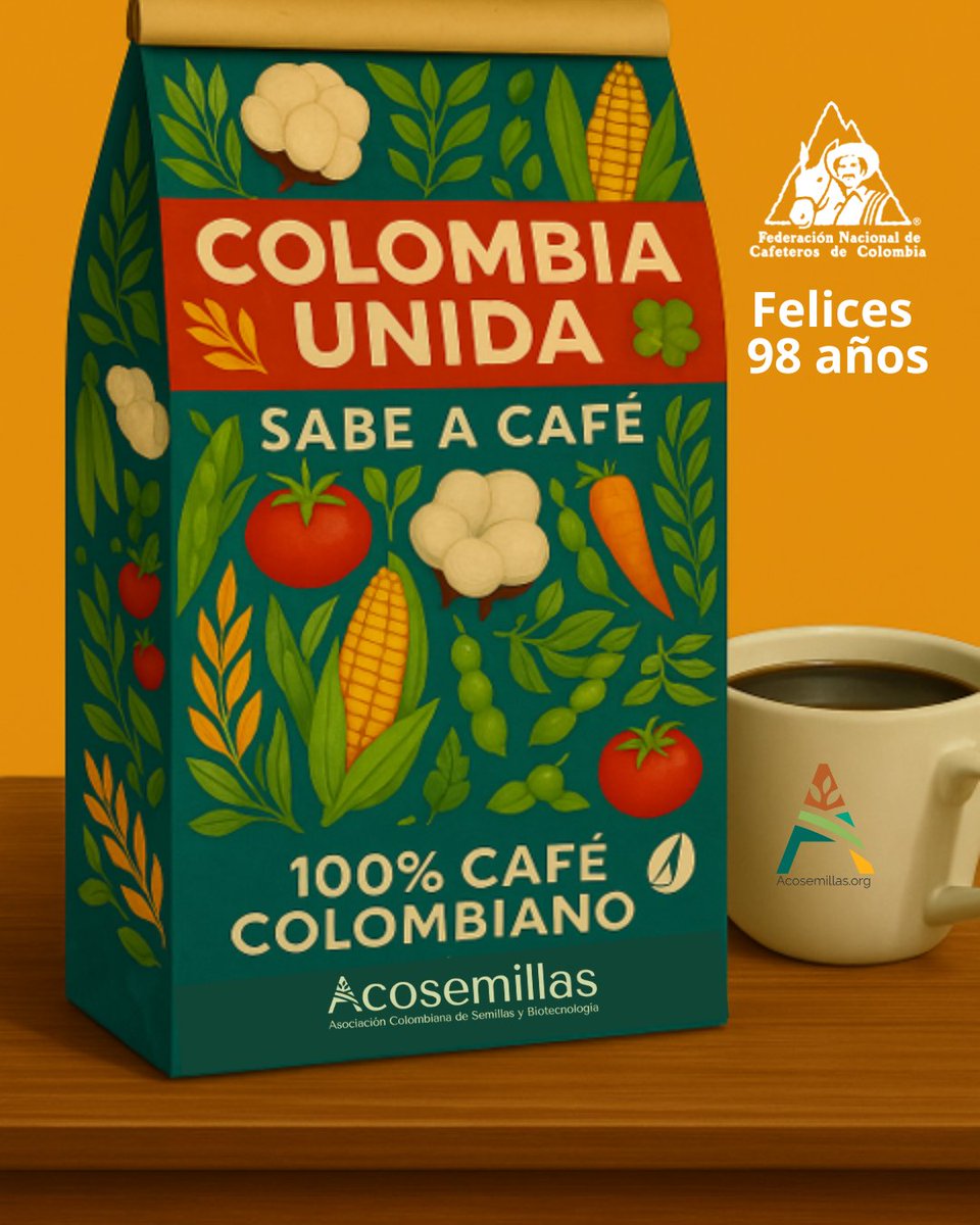 ACOSEMILLAS's tweet image. #Fedecafe98Años - Colombia unida sabe a café, porque en el corazón de cada grano hay una semilla de excelencia. Así, cultivamos confianza y cosechamos sabor. Felicidades @FedeCafeteros por otro 98 años de buen sabor.
#DiaNacionalDelCafe @LeoarizaR