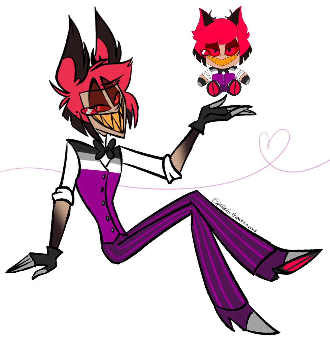 sparkinthestars's tweet image. He’s just neat 💜
Go check out new Pride Youtooz plushies!
#HazbinHotel #HazbinHotelAlastor #Alastor #Youtooz
