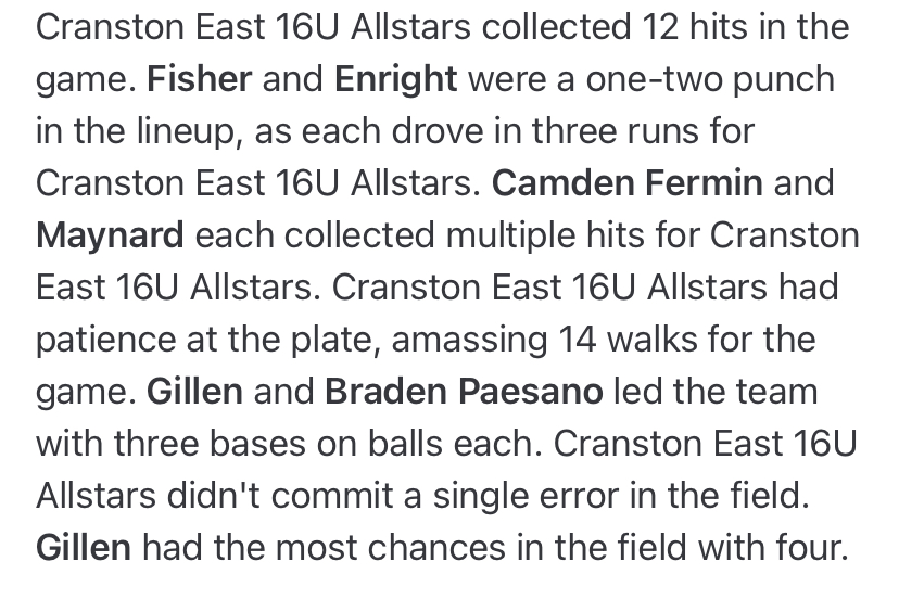 6-26-25 Second All-Star Game:
2-3, 1 2B, 1 BB, 3 RBI, 2 Runs Scored