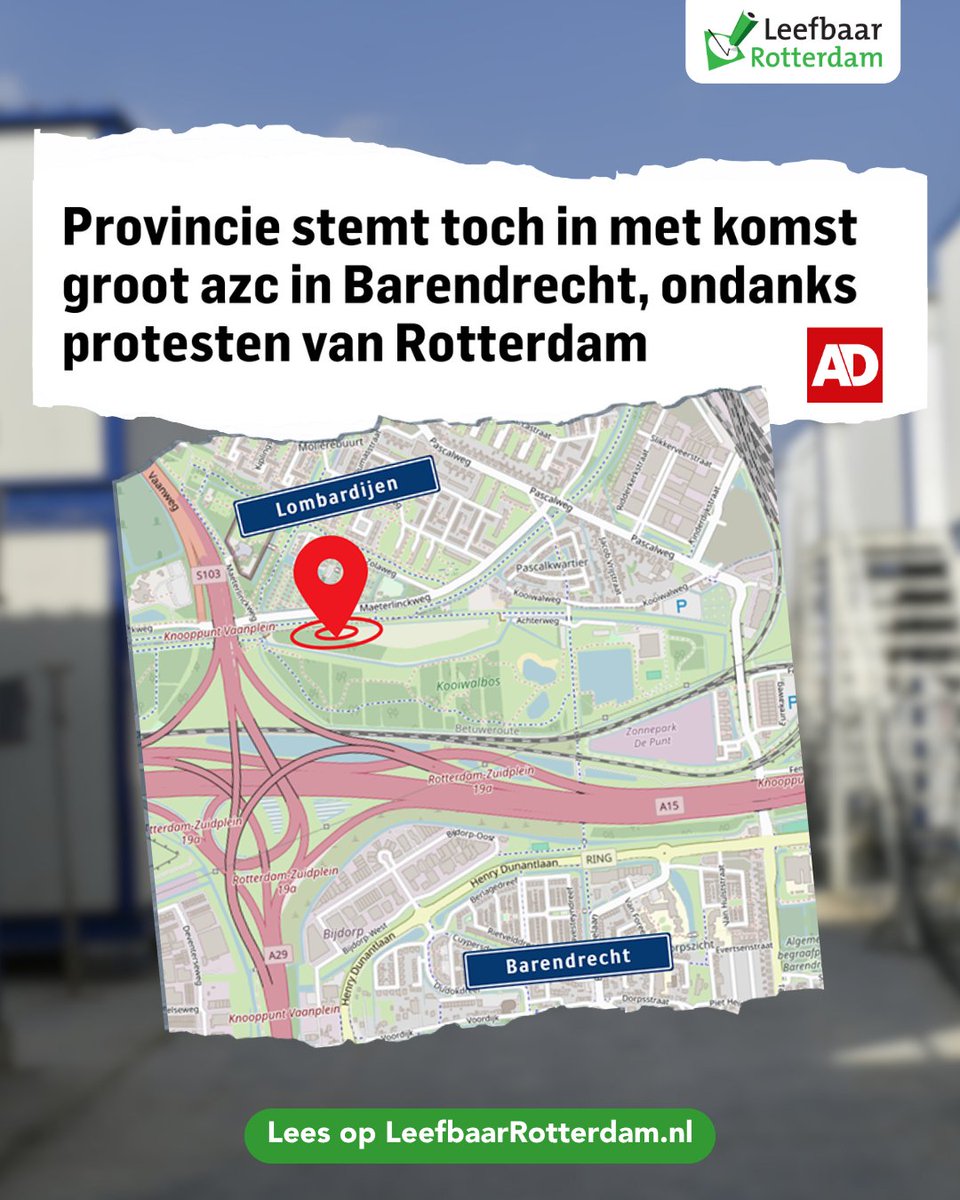 Leefbaar is woedend over de toestemming van de Provincie voor een Barendrechts AZC op de gemeentegrens met Rotterdam. Onbehoorlijk bestuur waar inwoners van Lombardijen de dupe van dreigen te worden. Leefbaar heeft direct een debat aangevraagd.

Info ➡️ leefbaarrotterdam.nl/nieuws/leefbaa…