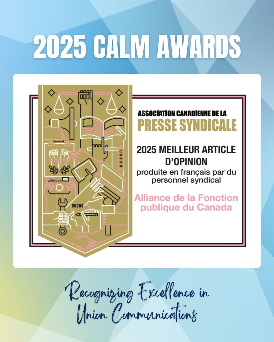 CanLabourMedia's tweet image. Congratulations to @psac_afpc for winning the Best Opinion, News or Feature Story Award (Staff Produced) in our French Writing Category!