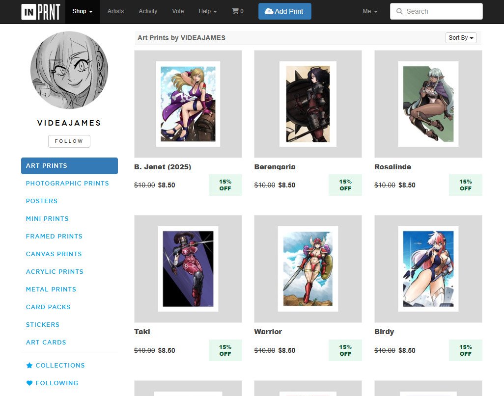 「15% off everything sitewide on INPRNT go」|JAMESのイラスト