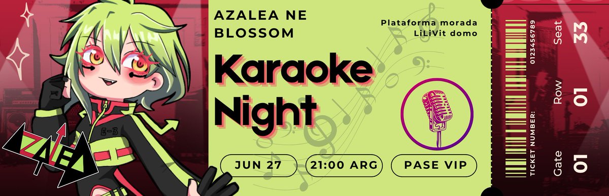 Agarren sus entradas antes de que se agoten 🫣
ES HOY ES HOYYY

#azalea_bl #vtuber #vtuberesp #LiLiVit #anime #manga #vocaloid #music #karaoke