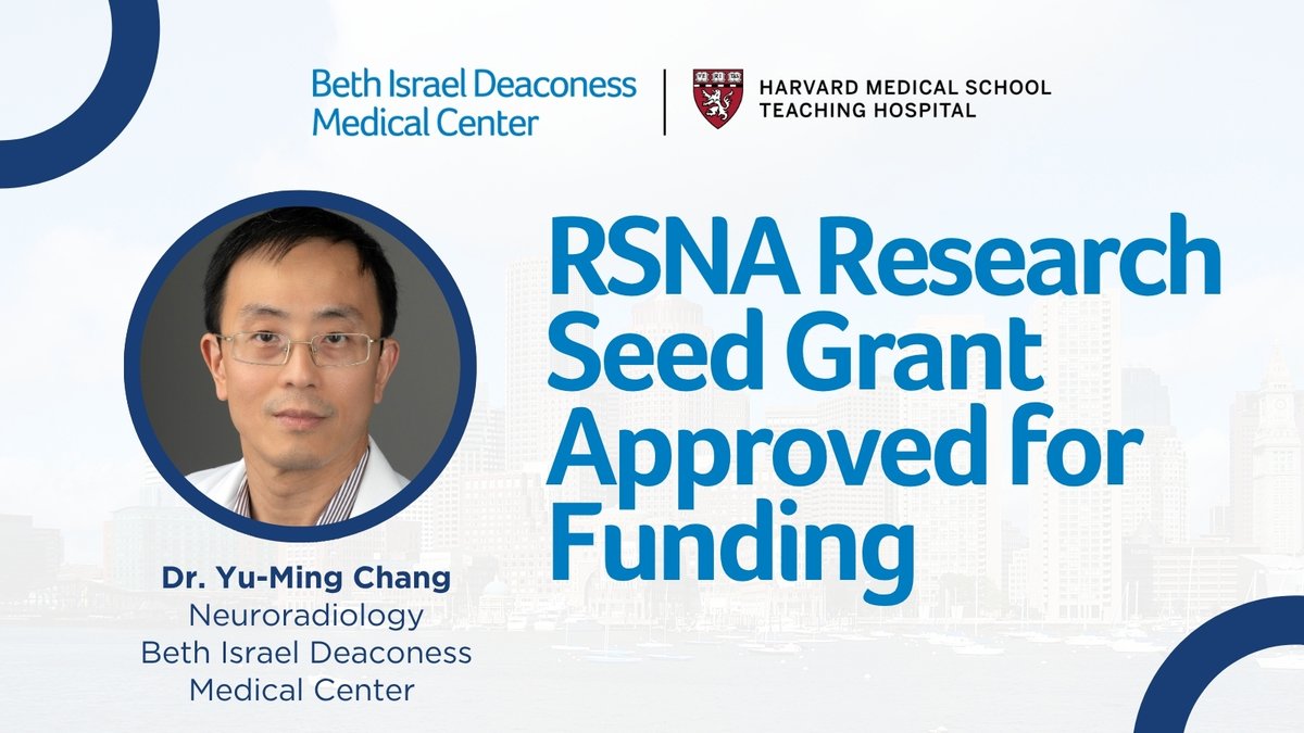 BIDMCRad's tweet image. Dr. Yu-Ming Chang&apos;s @RSNA Research Seed Grant application, entitled “Non-Invasive Quantification of Glymphatic Function in Patients With Stroke,&quot; was among the top-ranked submissions and has officially been awarded a 1-year $60,000 grant! 

Congratulations, Dr. Chang!