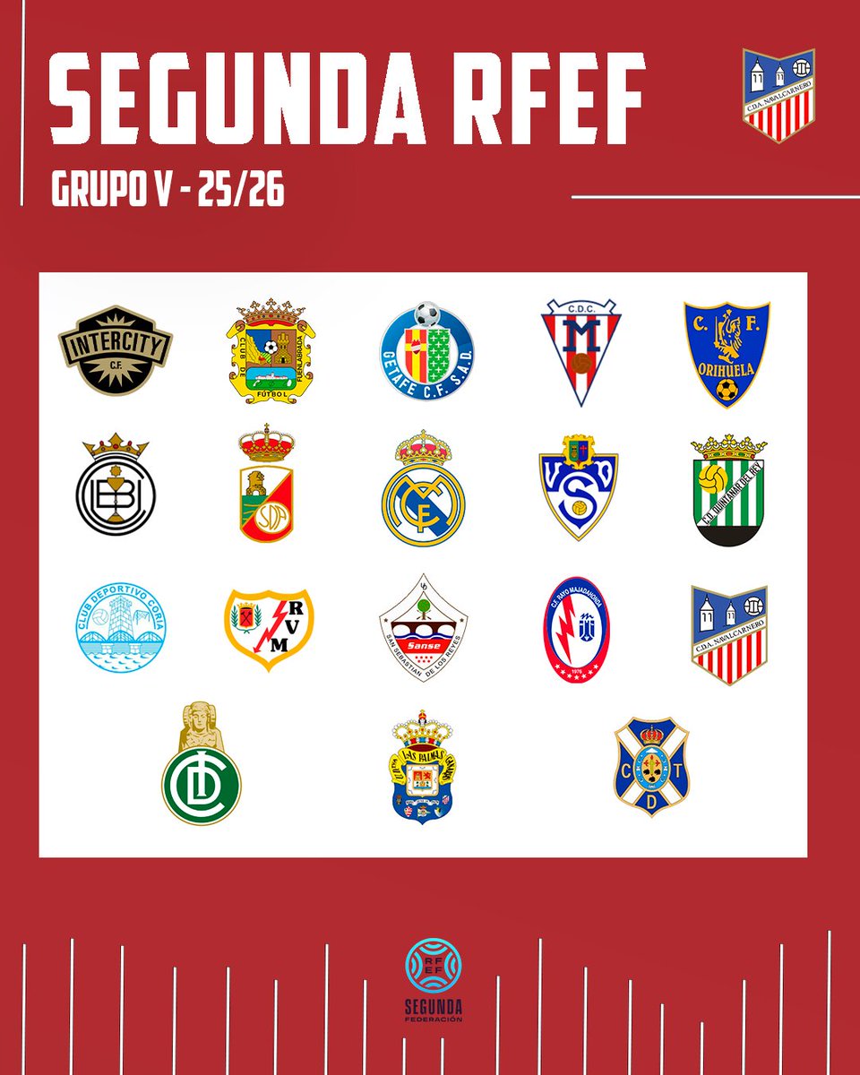 ⚽ 𝐆𝐑𝐔𝐏𝐎 𝐕 - 𝐒𝐄𝐆𝐔𝐍𝐃𝐀 𝐑𝐅𝐄𝐅 𝟐𝟓/𝟐𝟔 

🤩 Ya sabemos quienes serán nuestros rivales esta temporada 

#AlNavalYoLeAmo ⛵