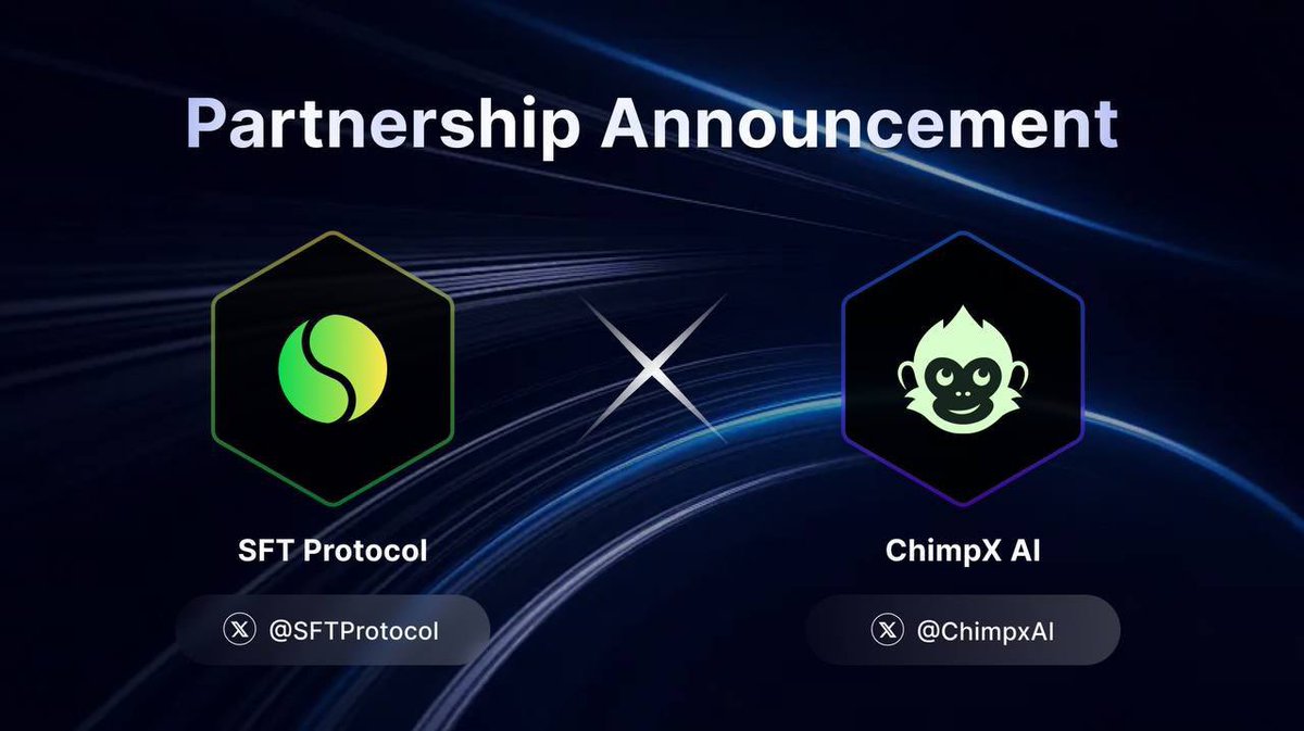 SFTProtocol's tweet image. 🚀 Partnering with @chimpxAI to Simplify DeFi! 🤝
ChimpX is changing the game by offering a chat-based AI interface to control 100% of your DeFi needs—bridge, trade, invest, manage, and track across 12+ chains, all from one sleek platform 📱
Together with SFT Protocol’s DePIN…