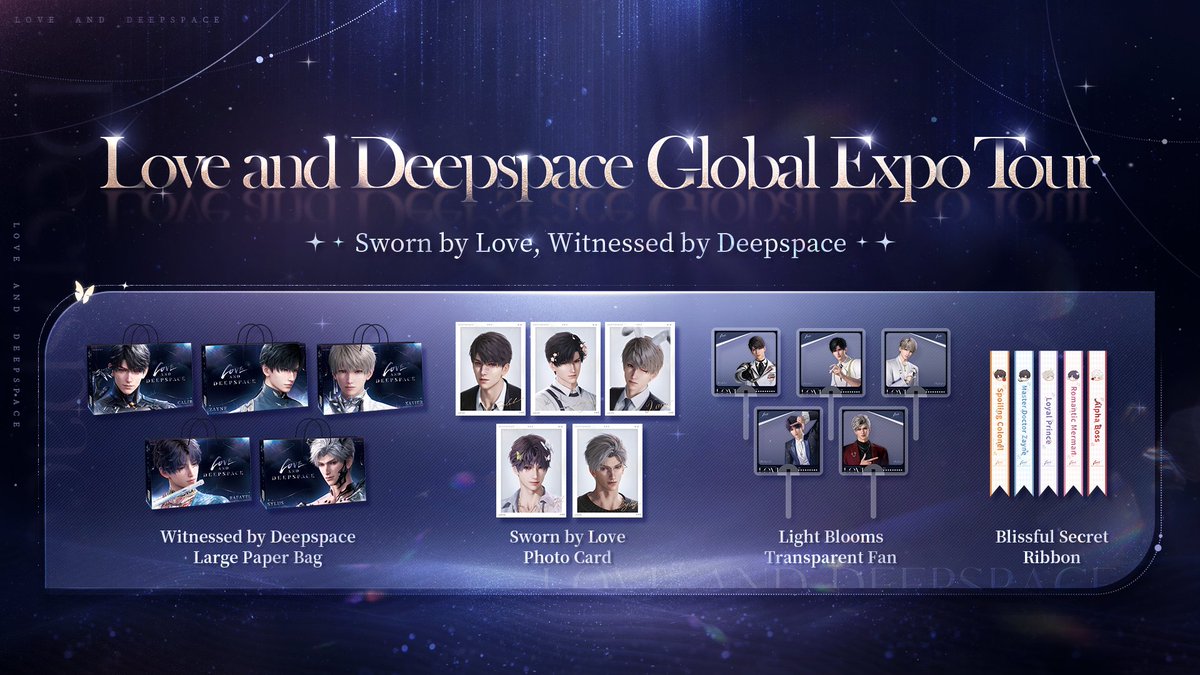 Love_Deepspace's tweet photo. The [Collaboration Preview] is released—Hunters, don't miss out!

Los Angeles, Shanghai, Cologne, Tokyo...
The Love and Deepspace Version 4.0 Global Expo Tour is about to begin in grand style!
Witnessed by Deepspace, sworn by love. Let vows and devotion traverse light-years, carried by "love" to the edge of the universe.
*Expo details will be revealed soon. For more updates, stay tuned to official announcements.

Love and Deepspace is collaborating with @jimmychoo to prepare a romantic, joyful gift for Miss Hunter!
Inspired by pure love's radiance, the iconic Cinderella Shoes and Jewelry will be exquisitely recreated in-game. They're 1:1 to their real-life counterparts. All of them are ready to witness your most romantic moments.
Exclusive collab rewards await. Embrace this special gift made just for you.
*The collab event will be available in-game later this year. For more updates, stay tuned to official announcements.
Rule the style, born to shine.

Also, Love and Deepspace Version 4.0 will bring more offline surprises to Hunters across the globe. Limited-time themed events will be held in the U.S., Singapore, France…

More collab details will be released through upcoming official announcements.
May happiness and joy all come to you. Witnessed by Deepspace, you're loved.

#LoveandDeepspace #WitnessedByDeepspace