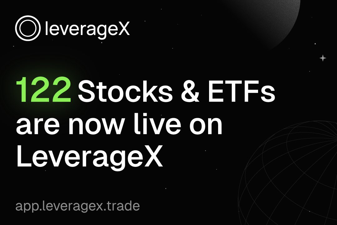 Javsphere's tweet photo. 40+ New Stocks & ETFs just dropped on #LeverageX!

You can now long or short 122+ Stocks & ETFs, fully on-chain, up to 150x leverage. Stay in crypto. 📈

⚔️ Trading Competition live — 20K $USDC Prize Pool
$AAPL $TSLA $NVDA $QQQ $MSFT 🧵👇