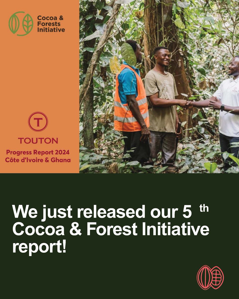Released: Touton's 5th Cocoa &amp; Forests Initiative Progress Report! The report highlights how collaboration, innovation, and community engagement are helping us build deforestation-free and more resilient cocoa supply chains➡️Full report (English &amp; French)  bit.ly/44l6KyN