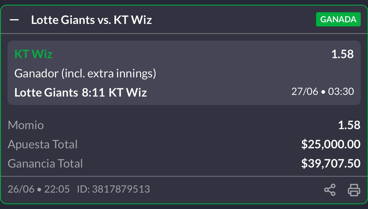 PicksPicks5's tweet photo. ‼️BOOOOOOOOOOOMM⁉️

GANAMOS TODA LA KBO ✅✅

✅PARLEY JUBILADOR
✅STAKE30 
✅STAKE30

LOS FINES DE SEMANA SON MÍOS 📆 Accesos a Julio Premium YA disponibles mi gente 🫂

Nuevamente jornada gratis , y nuevamente jornada perfecta FELICIDADES🫵🏻🎉

Enséñame tu parley ganado 💭👇🏻 https://t.co/0Ry280asgD
