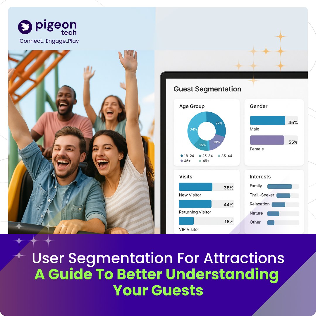 pigeon_srisys's tweet image. 🎯User Segmentation for Attractions: A Guide to Better Understanding Your Guests
From thrill-seekers to snack lovers, knowing your audience means better targeting, and higher returns.
At Pigeon-Tech, we turn guest data into smart, personalized experiences. #UserSegmentation