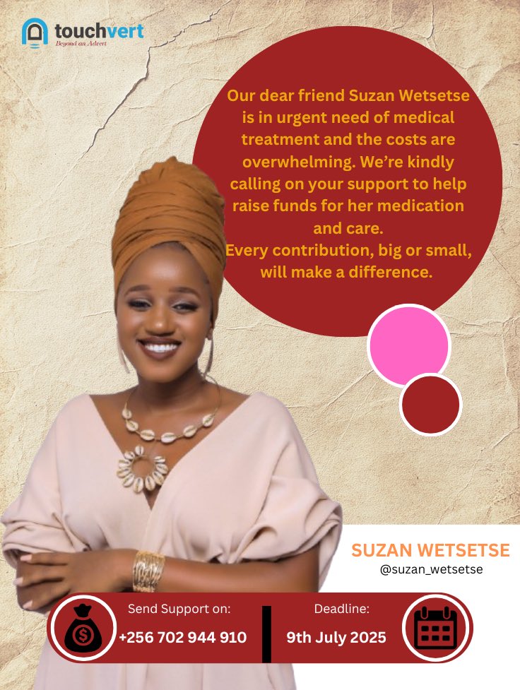 MrHashtag🇺🇬 𝕏 (@paulwebs1) on Twitter photo Hi friends,
Please help us support <a href="/suzan_wetsetse/">VillageGirl</a>, who urgently needs money for medication. The medical bills are overwhelming, and we’re trying to raise funds. No amount is too small.
To contribute: +256 702 944910. Thank you and God bless you. ❤️ Hi friends,
Please help us support <a href="/suzan_wetsetse/">VillageGirl</a>, who urgently needs money for medication. The medical bills are overwhelming, and we’re trying to raise funds. No amount is too small.
To contribute: +256 702 944910. Thank you and God bless you. ❤️