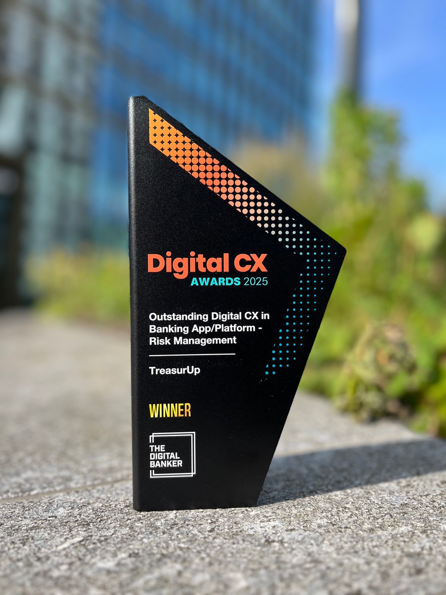 treasurup's tweet photo. 🏆 TreasurUp has been awarded the Outstanding Digital CX in Banking App/Platform - Risk Management at The Digital Banker (@banker_digital) Digital CX Awards 2025.

This recognition isn't just about winning an award. It's about validation that our Cross Currency Balance Sweeping module is transforming how banks serve their business clients.

In 2024, we delivered the solution that enables banks' business clients to configure automated currency sweeps when specific balance thresholds are met. What used to be complex, manual treasury workflows are now self-driven, automated processes.

The impact speaks for itself:
1) Real-time liquidity optimization across currencies
2) Automated risk mitigation without manual intervention
3) Self-configurable rules that put control back in clients' hands
4) Instant settlement capabilities that eliminate delays

We want to thank The Digital Banker (@banker_digital) for this recognition. But more importantly, we want to thank our banking partners who trust us to deliver solutions that make their business clients more successful.

When banks win through better client experiences, the entire financial ecosystem benefits.

That's the future we're building at @treasurup.

👉 What challenges is your bank facing? Let's discuss innovative solutions today: https://t.co/6Eet10PHHO

#TreasurUp #DigitalCXAwards #TreasuryManagement #BankingInnovation #CrossCurrencyBalanceSweeping