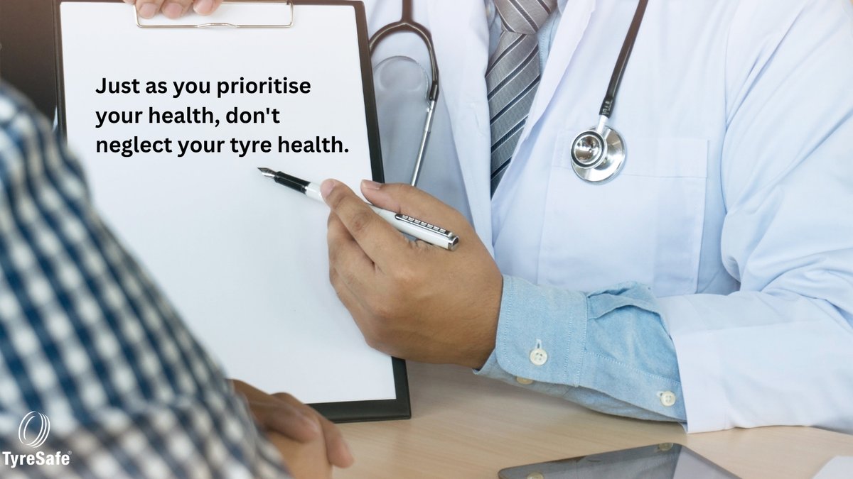 Tyresafe's tweet image. Just as you prioritise your health, don’t neglect your tyre health. Ensure regular checks to keep yourself, loved ones, and fellow road users safe from tyre-related incidents. Act now for a safer journey! #TyreHealth #CheckTyres #TyreSafety