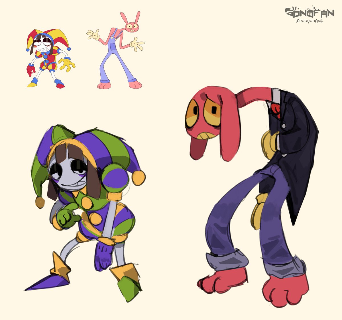 dei uma olhada nas concept dos digital circus do mal e me deu essa ideia