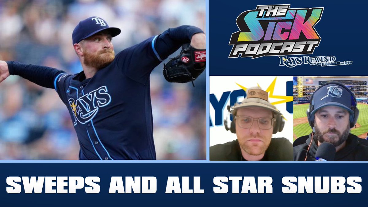 The Sick Podcast - Rays Rewind (@sickpodrays) on Twitter photo 🚨New Episode🚨
<a href="/TheELBushman/">The Great EL Bushman</a> and Drew discuss:
🔵#RaysUp sweep Royals
🔵All star snubs
🔵& more!
Full pod👇
Watch: youtu.be/UR63-NiGHag
Listen: traffic.megaphone.fm/SICMED73181909…
#thesickpodcast 🚨New Episode🚨
<a href="/TheELBushman/">The Great EL Bushman</a> and Drew discuss:
🔵#RaysUp sweep Royals
🔵All star snubs
🔵& more!
Full pod👇
Watch: youtu.be/UR63-NiGHag
Listen: traffic.megaphone.fm/SICMED73181909…
#thesickpodcast